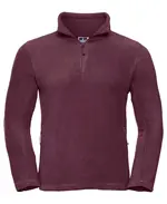 Burgundy Outdoor fleece quarter zip.