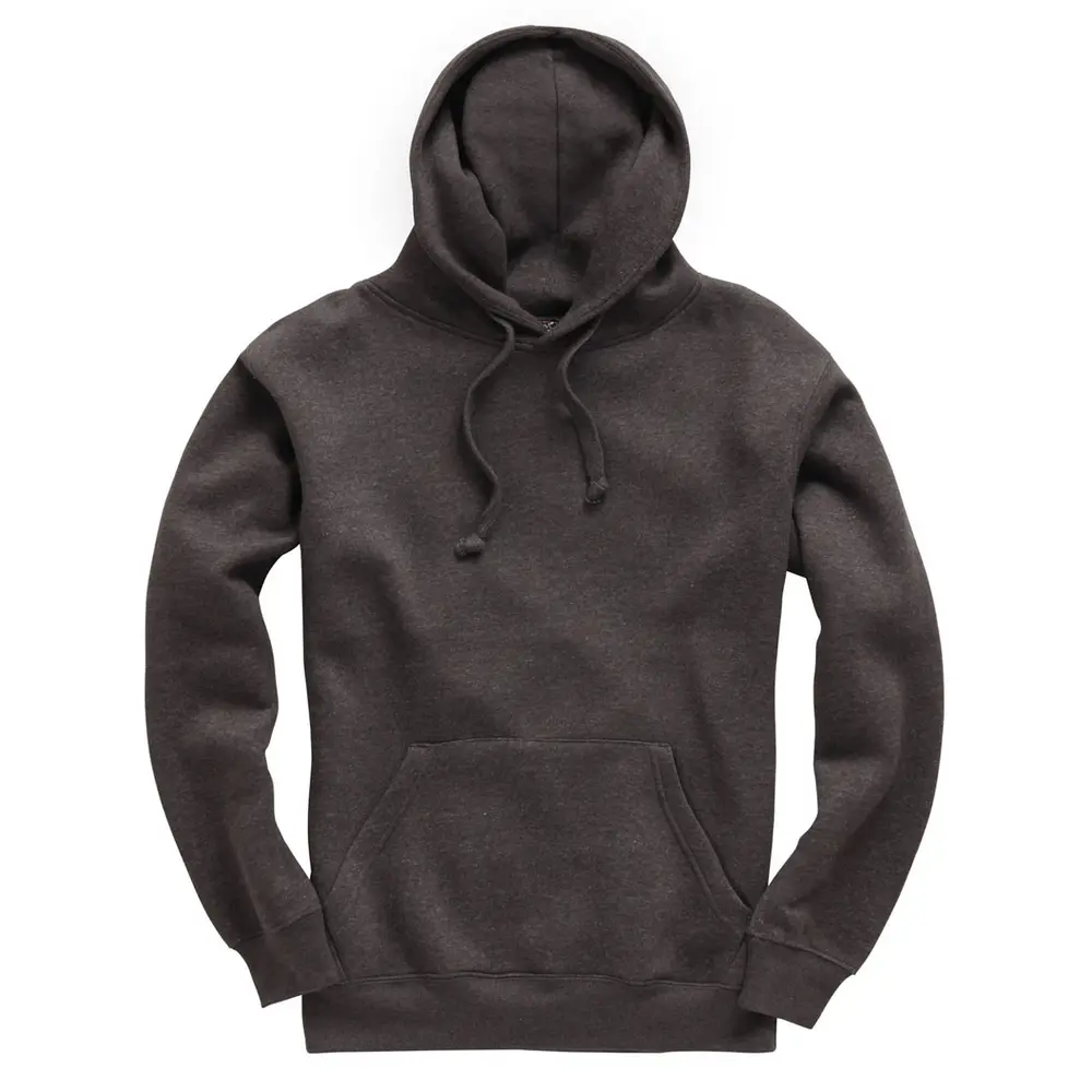 Black Melange cottonridge heavyweight hooded top