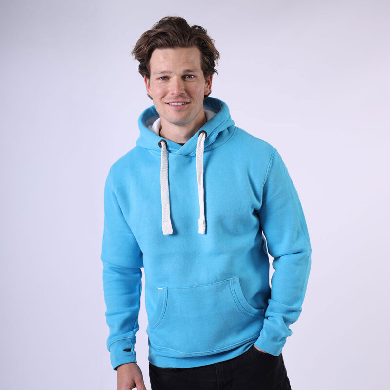 Tropical Blue cottonridge heavyweight hooded top