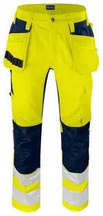 6570 Waist20Pants Stretch EN ISO 20471 CLASS 2 Yellow Navy
