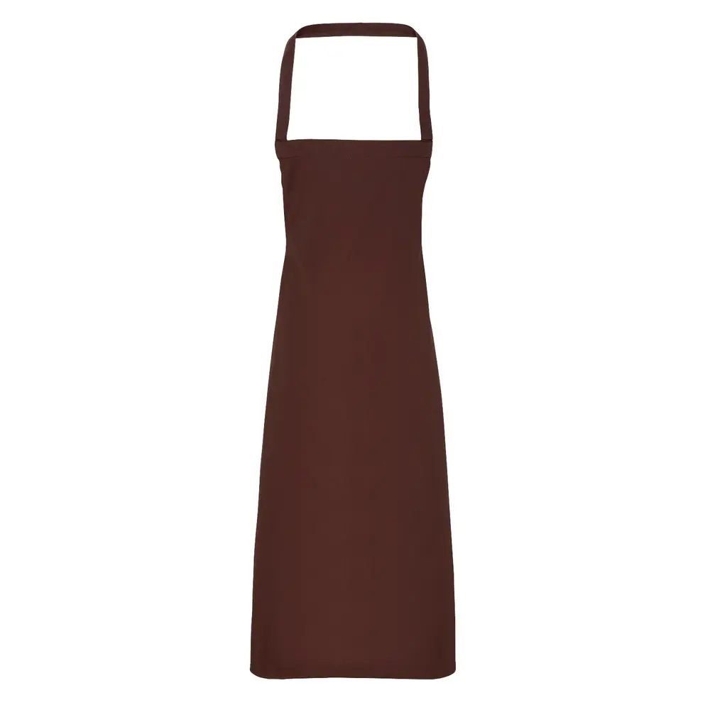 Brown Bib Apron, 100% Cotton
