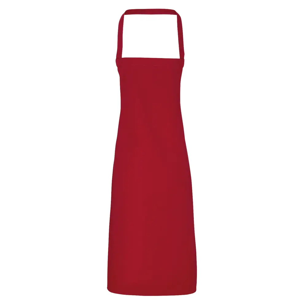 Burgundy Bib Apron, 100% Cotton