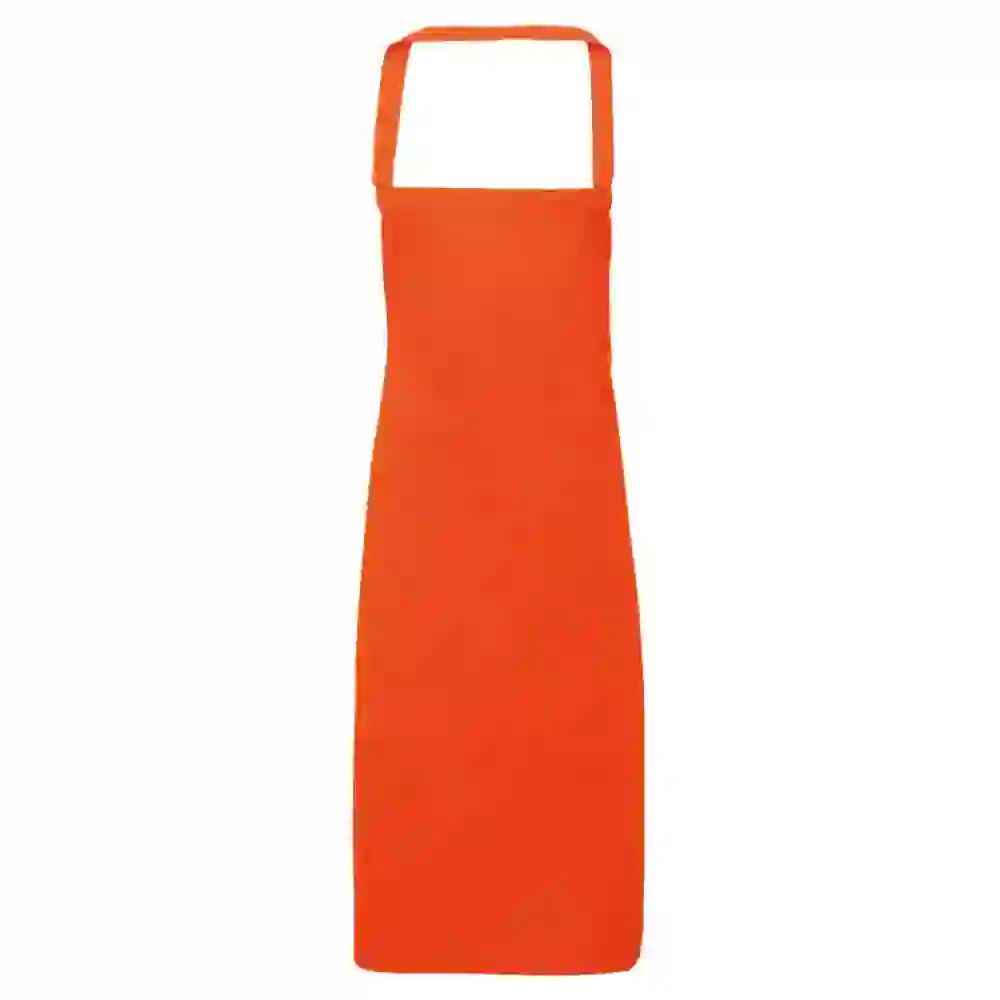 Orange Bib Apron 100% Cotton