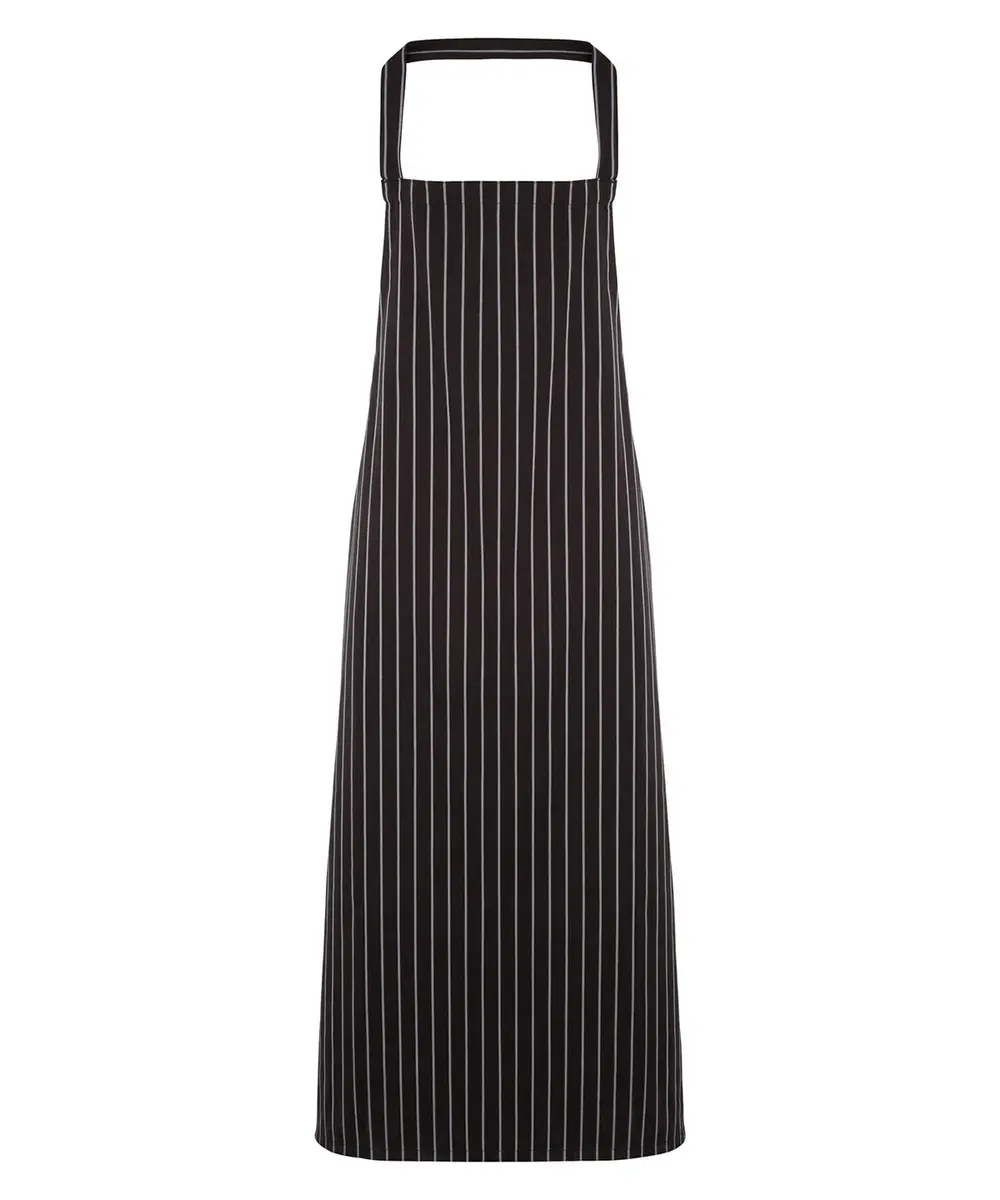 Striped Bib Apron Black Grey