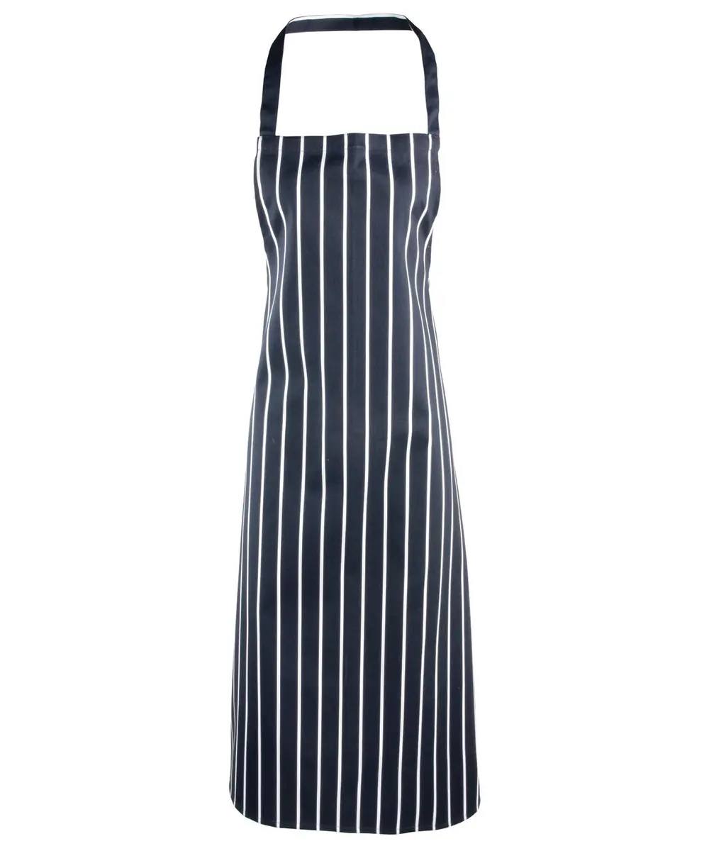 Striped Bib Apron Navy White