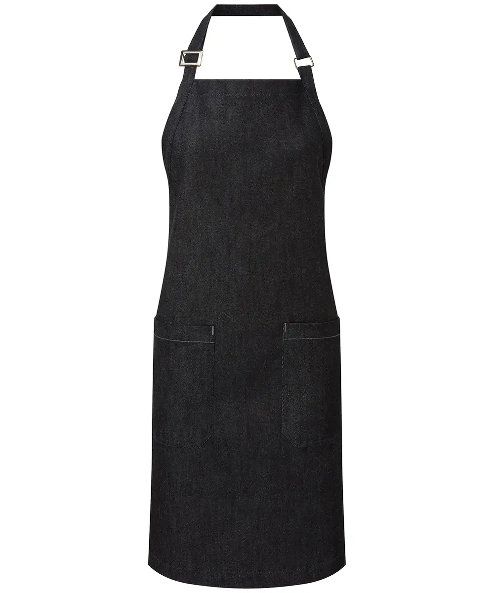 Cotton Denim Bib Apron, Organic And Fairtrade Certified Indigo Denim