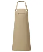 â€˜Barleyâ€™ Contrast Stitch Bib Apron Khaki Brown