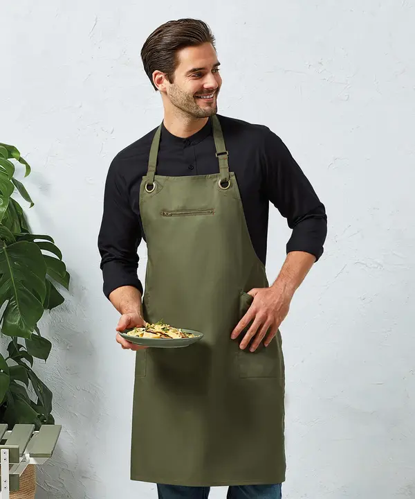 â€˜Barleyâ€™ Contrast Stitch Bib Apron PR121_LS00_2024