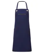â€˜Barleyâ€™ Contrast Stitch Bib Apron Navy Camel
