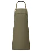 â€˜Barleyâ€™ Contrast Stitch Bib Apron Olive Chestnut