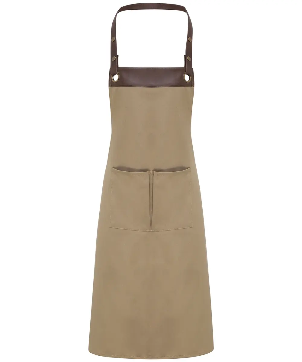 Espresso Bib Apron Khaki Brown