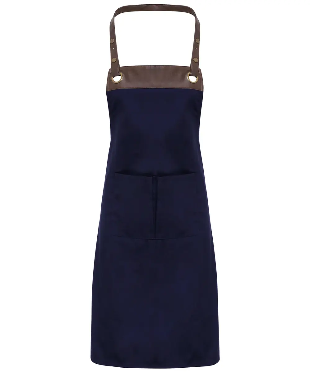 Espresso Bib Apron Navy Brown