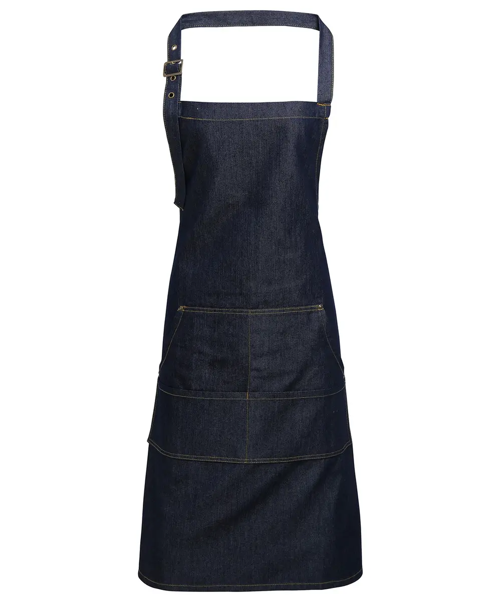 Jeans Stitch Bib Apron Indigo Denim