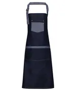 Domain Contrast Denim Bib Apron Indigo Denim
