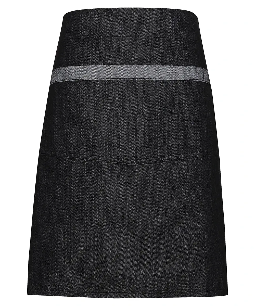 Domain Contrast Denim Waist Apron - Black Denim, One Size Black Denim