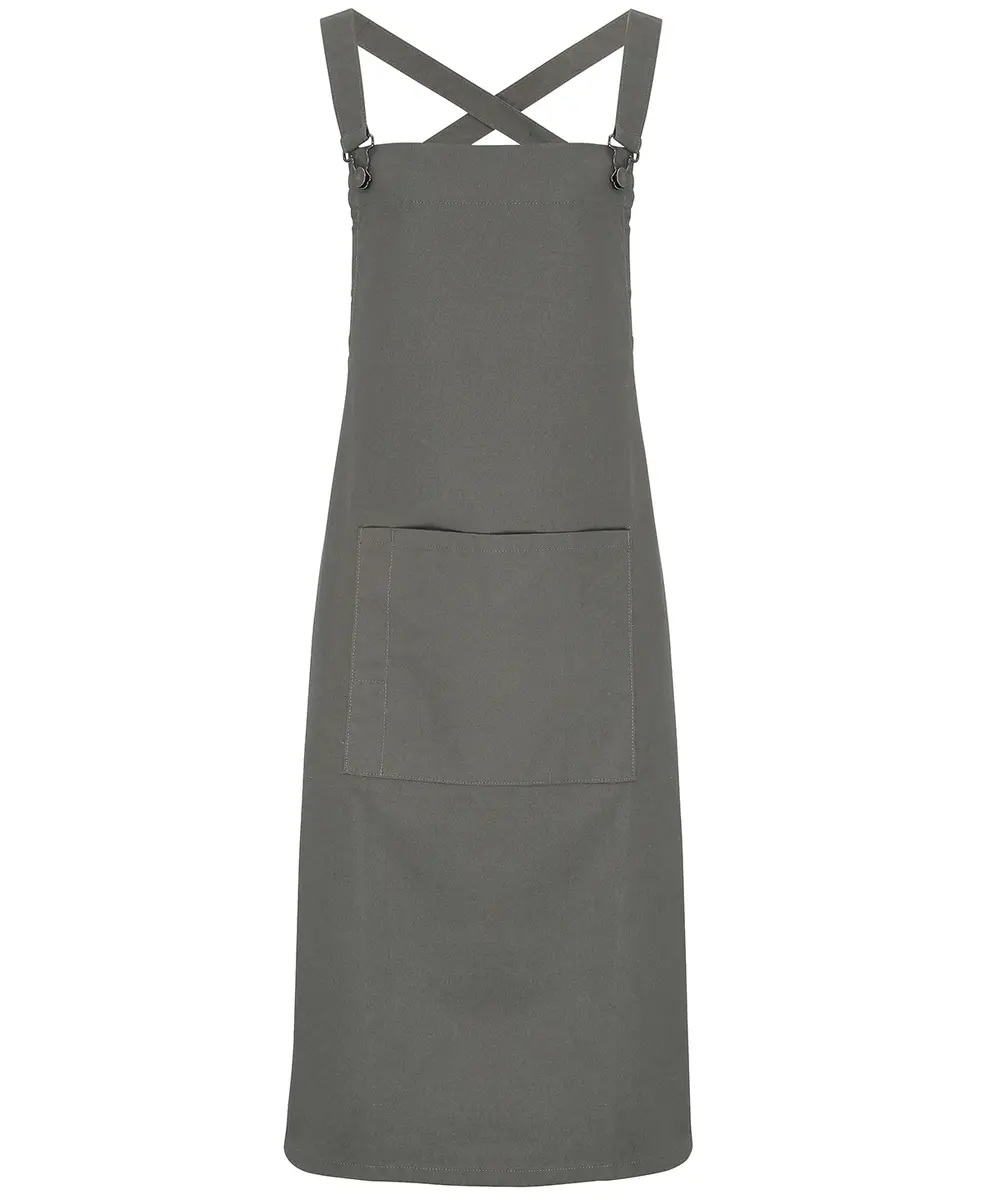 Cross Back 'barista' Bib Apron Dark Grey