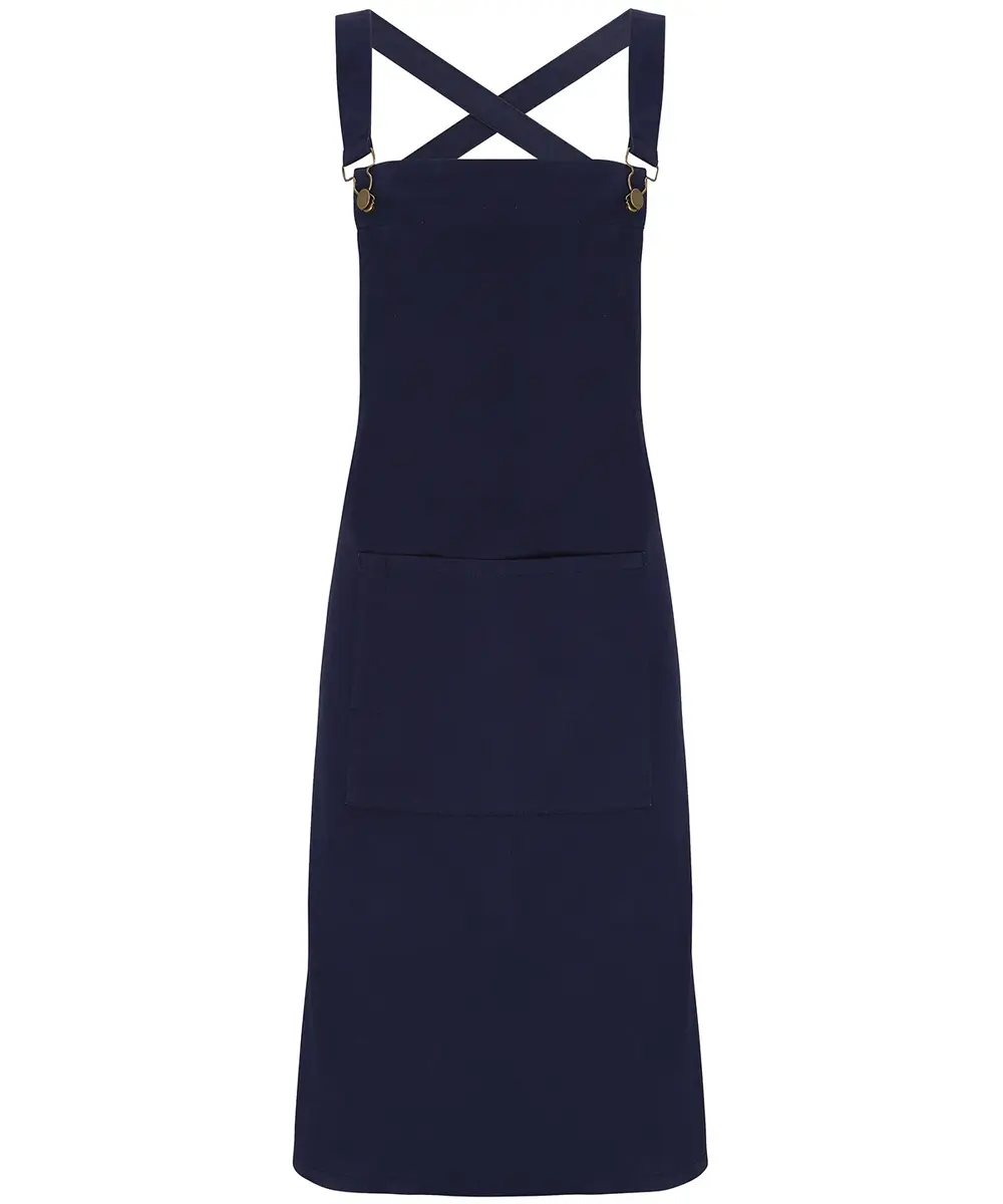Cross Back 'barista' Bib Apron Navy