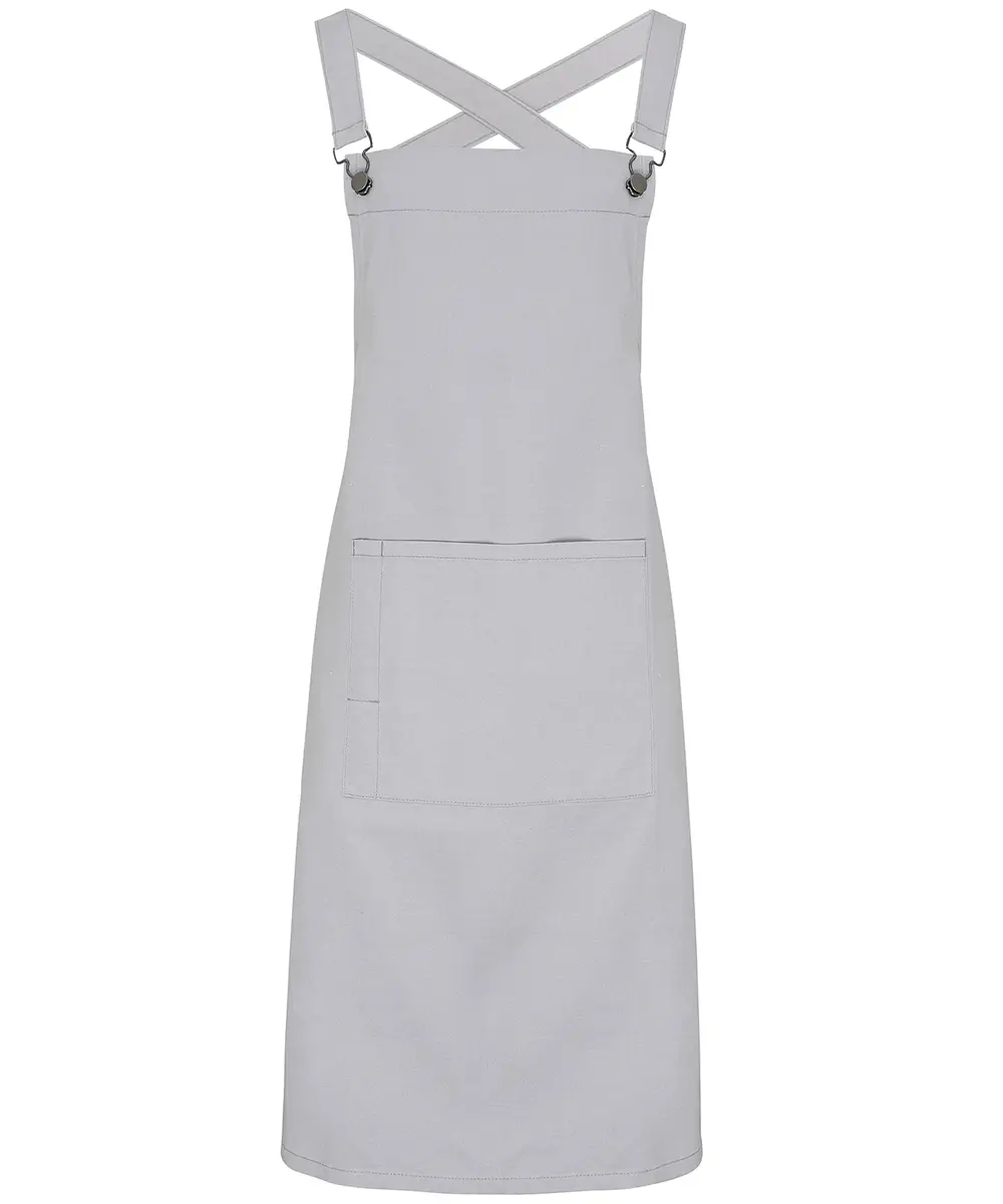 Cross Back 'barista' Bib Apron Silver