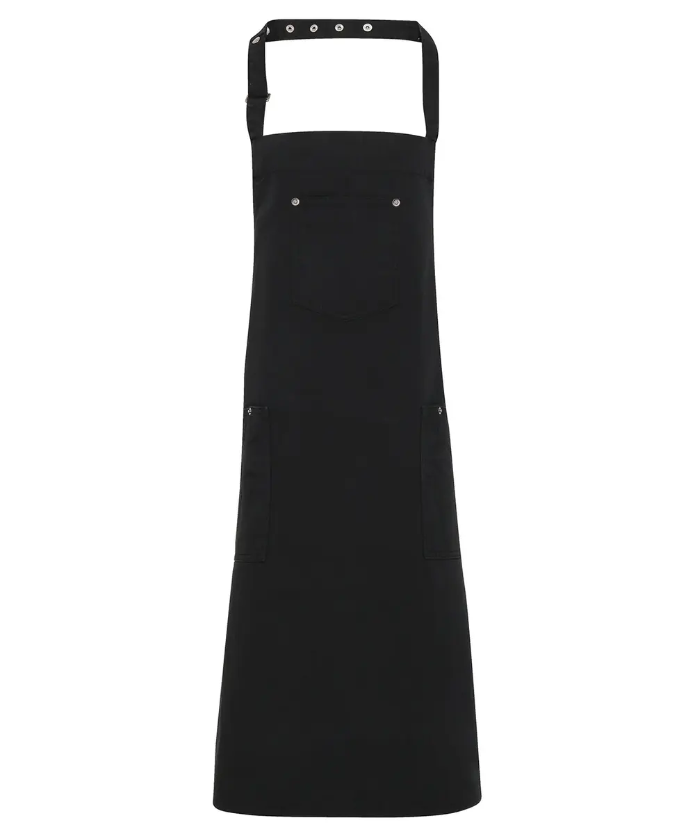 Chino Cotton Bib Apron Black