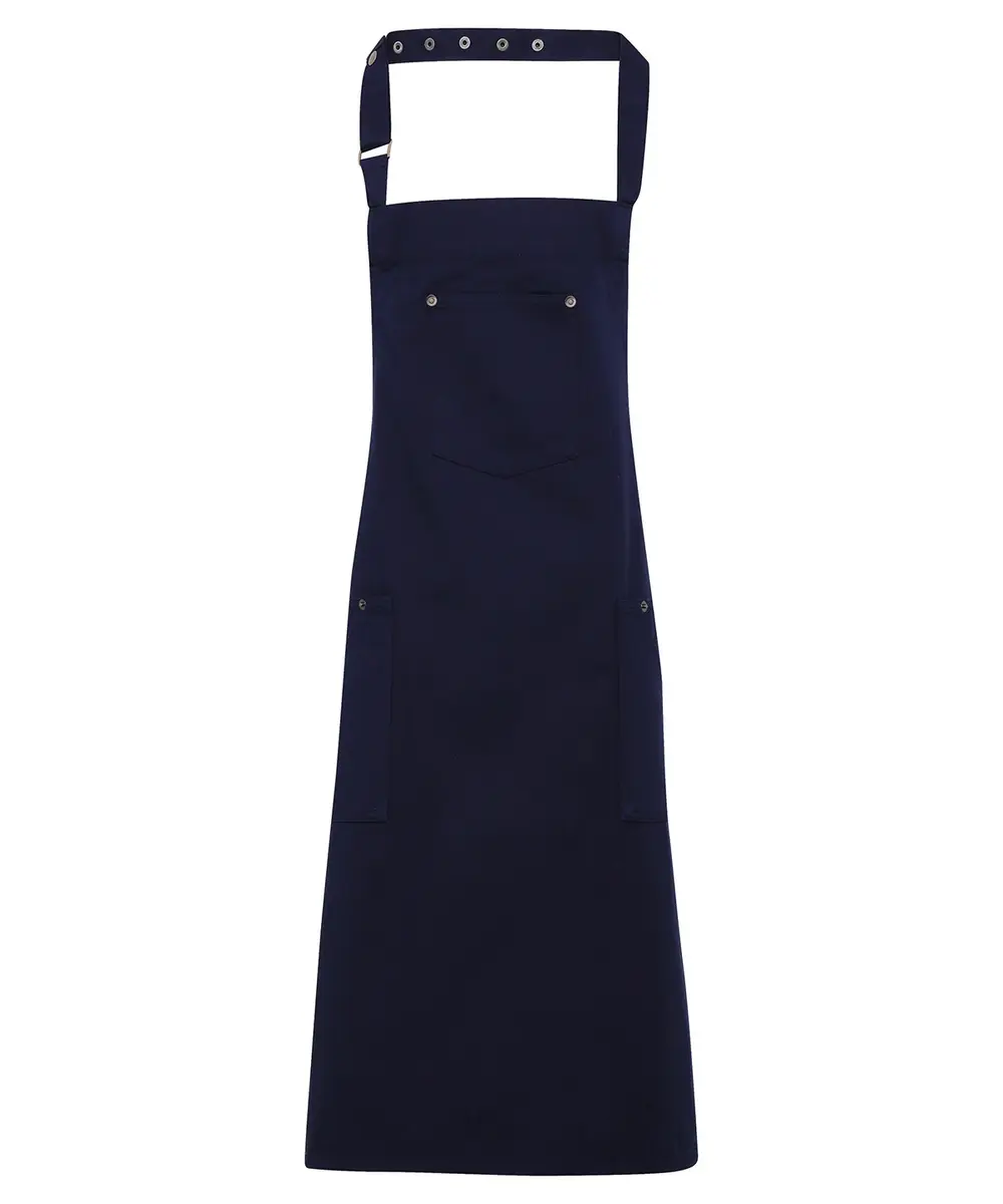 Chino Cotton Bib Apron Navy