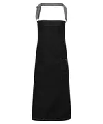 District Waxed-look Denim Bib Apron Black Denim