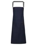 District Waxed-look Denim Bib Apron Indigo Denim