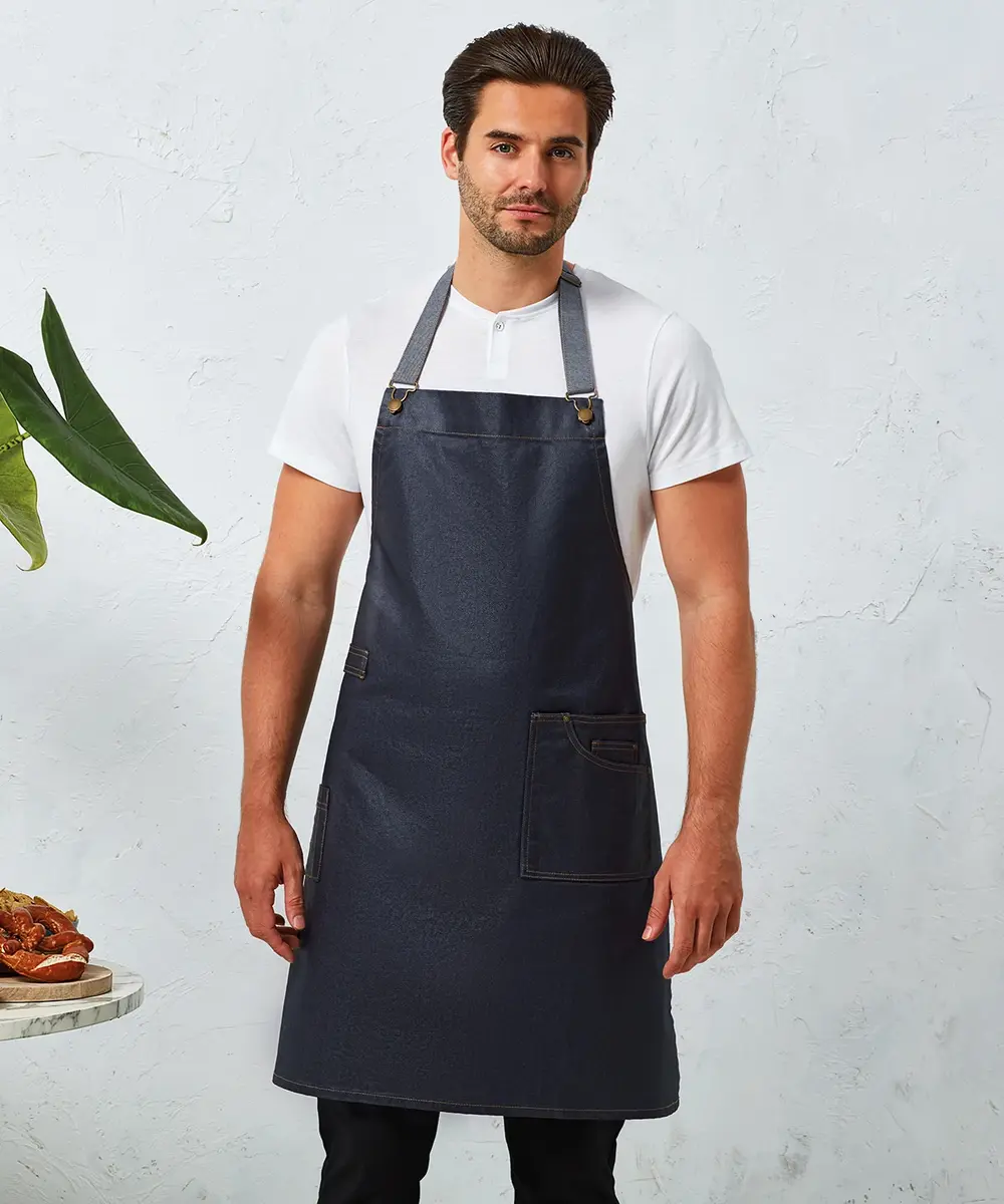District Waxed-look Denim Bib Apron PR134_LS00_20242