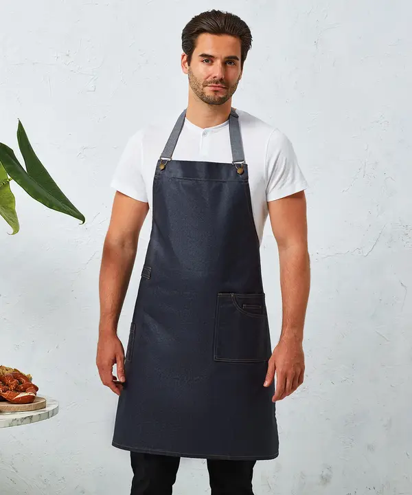 District Waxed-look Denim Bib Apron PR134_LS00_20242