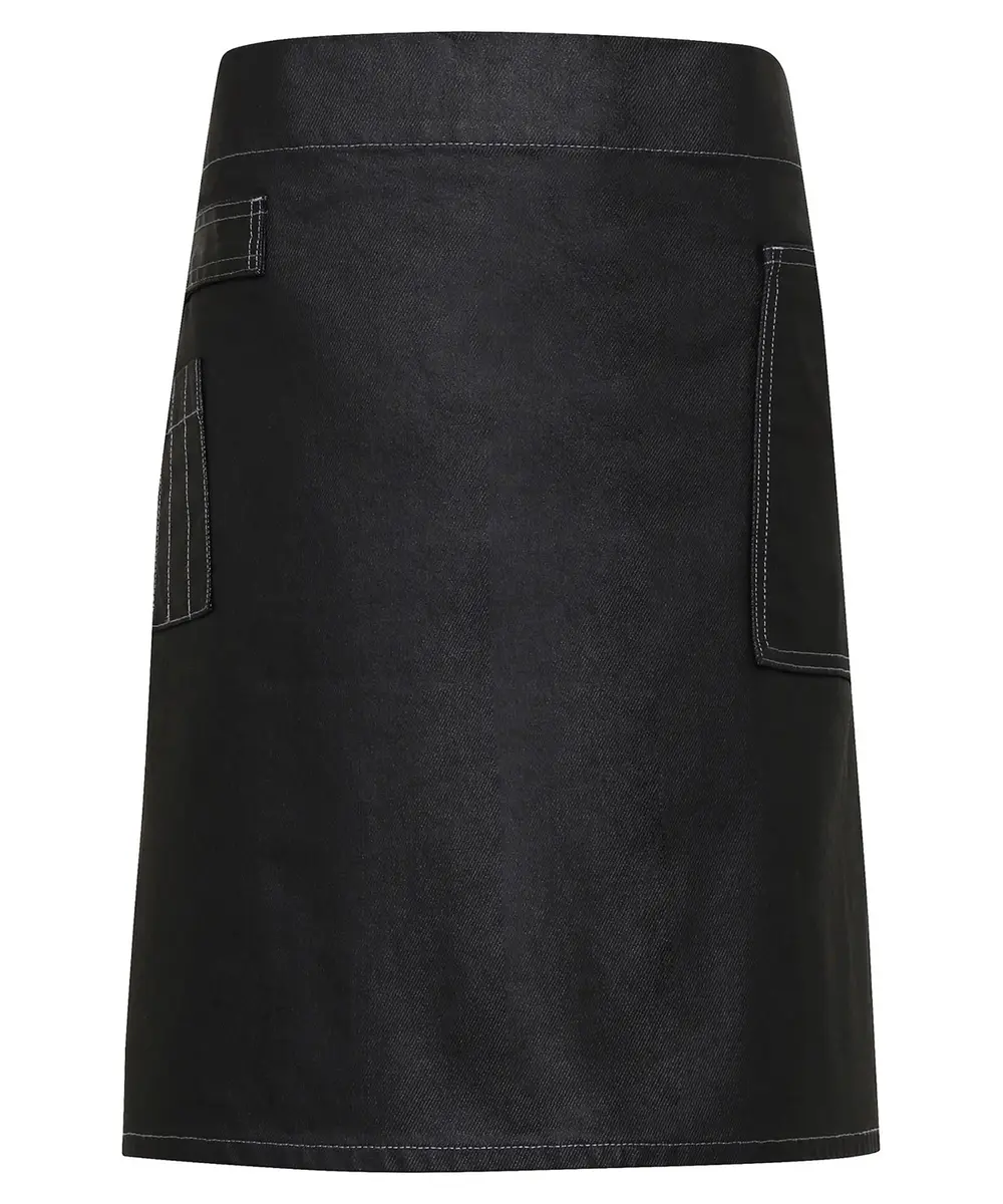 Division Waxed-look Denim Waist Apron Black Denim