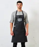 Division Waxed-look Denim Bib Apron With Faux Leather PR136_LS00_20242