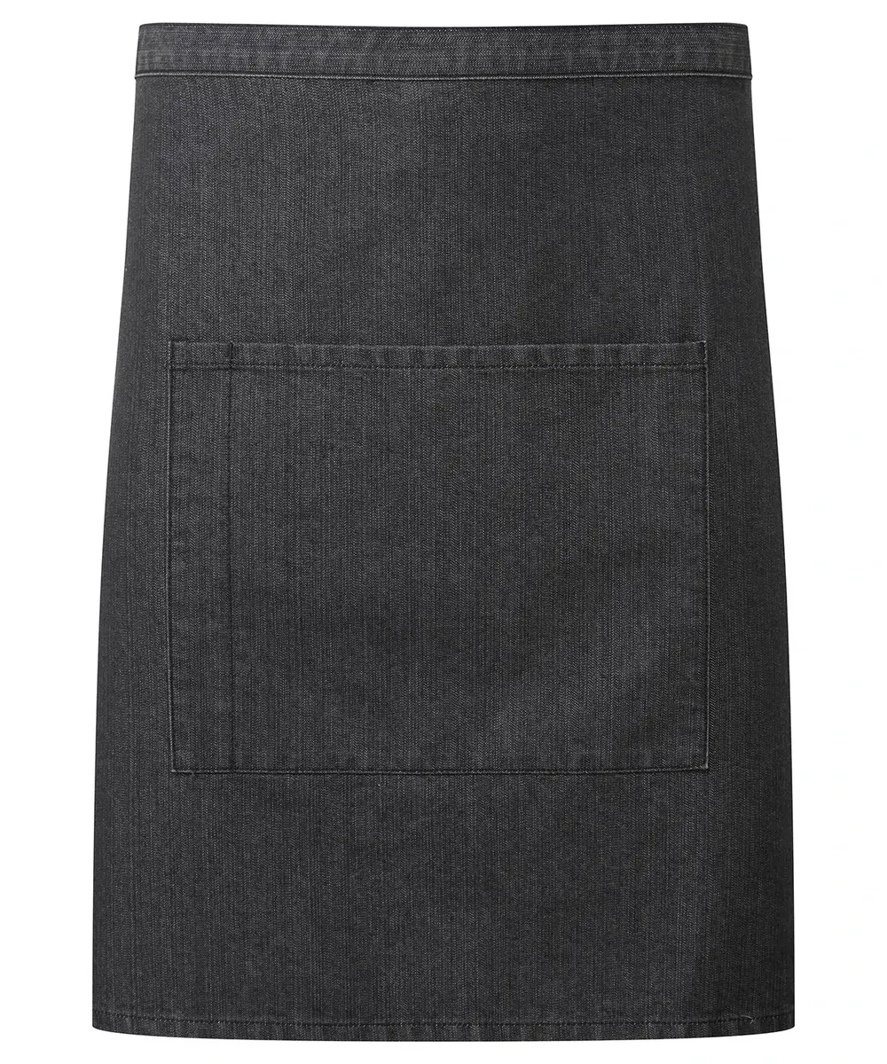 â€˜Colours Collectionâ€™ Mid-length Pocket Apron Black Denim