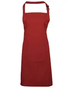 Colours Bib Apron With Pocket Red