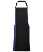 Contrast Bib Apron Black Purple