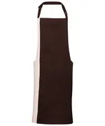 Contrast Bib Apron Brown Natural