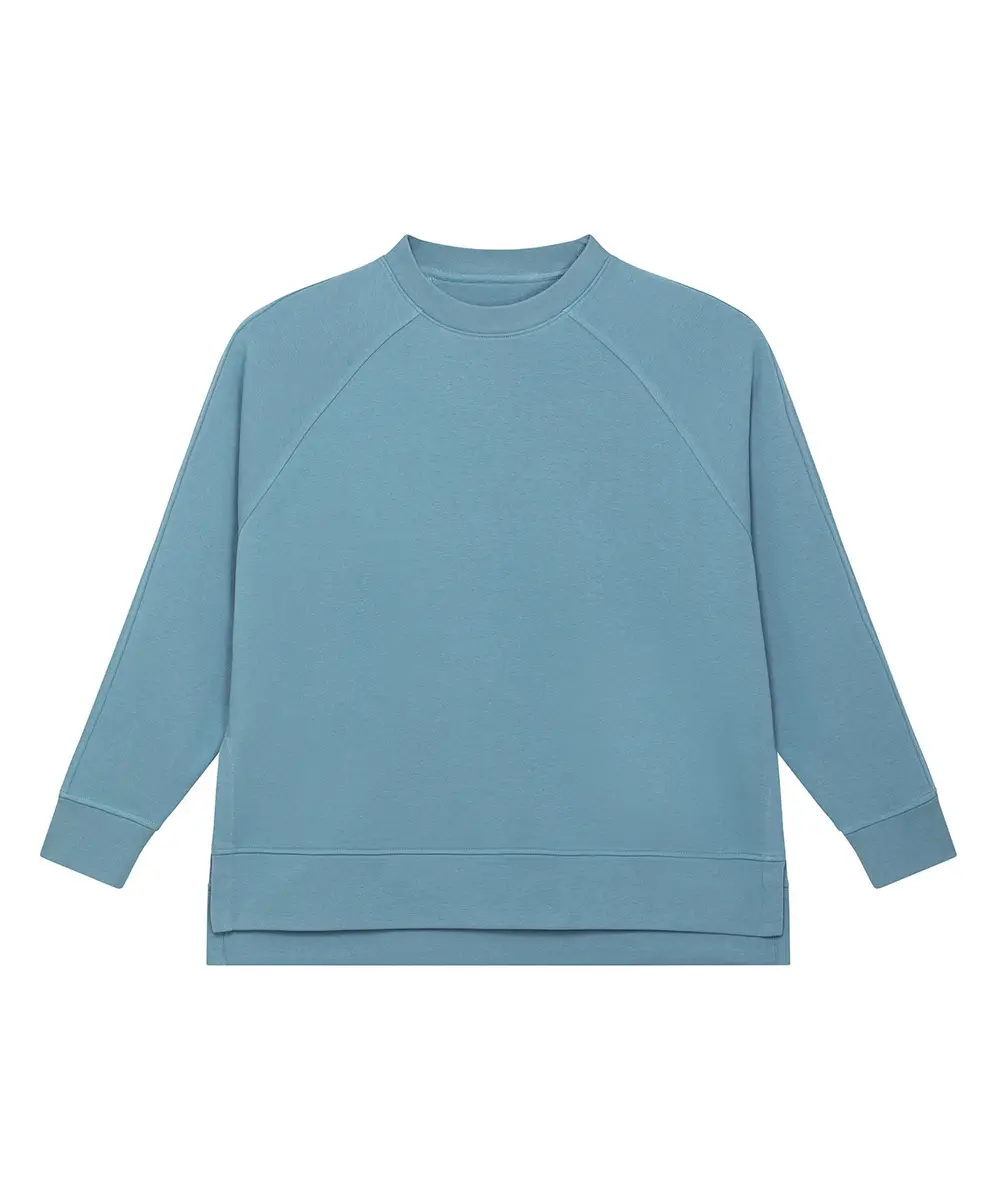 Stella Wilder Women's Oversized Crew Neck Sweatshirt (STSW872) Atlantic Blue