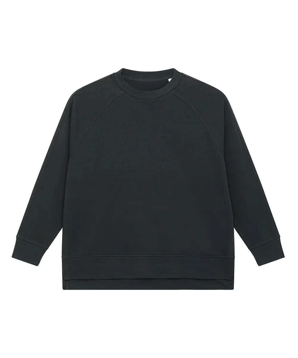 Stella Wilder Women's Oversized Crew Neck Sweatshirt (STSW872) Black