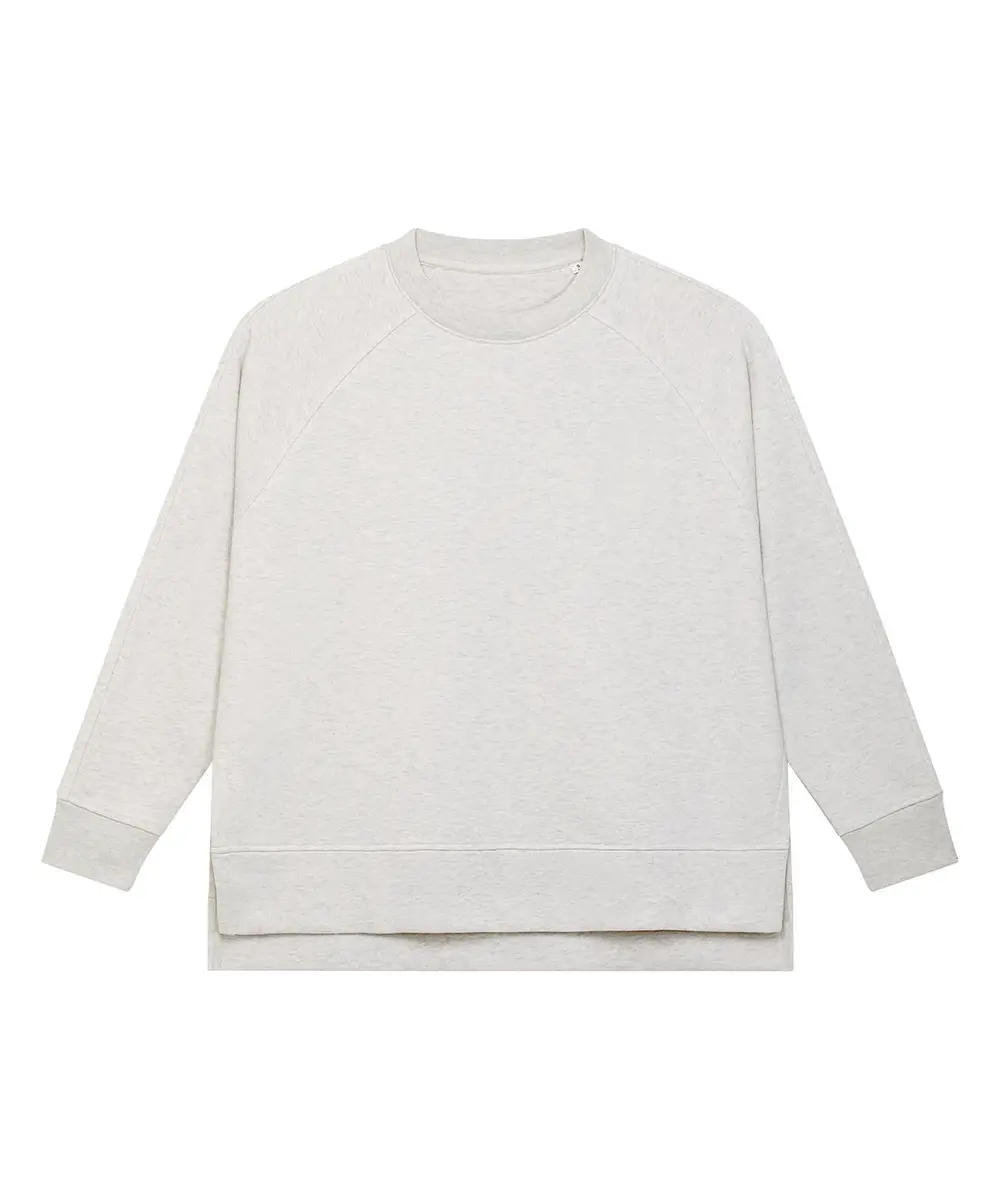 Stella Wilder Women's Oversized Crew Neck Sweatshirt (STSW872) Cream Heather Grey