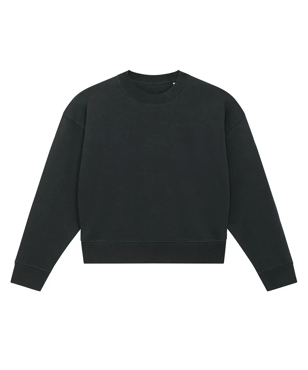 Stella Cropster Terry Women's Cropped Crew Neck Sweatshirt (STSW873) Black