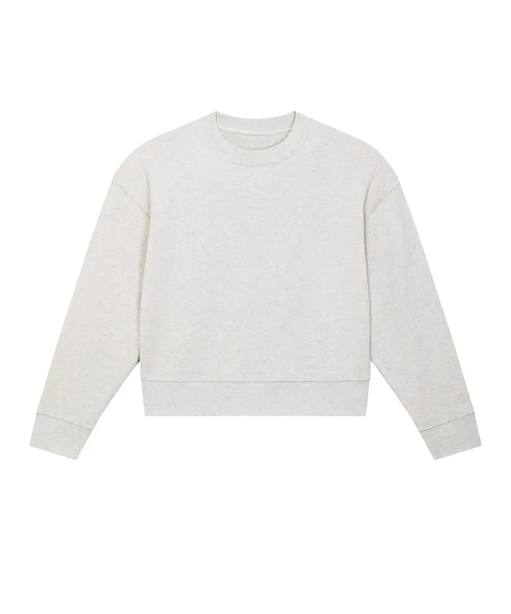 Stella Cropster Wave Terry Women's Cropped Crew Neck Sweatshirt (STSW874) Cream Heather Grey