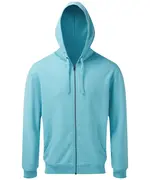Men's Coastal Vintage Wash Loop Back Zip Through Hoodie Bright Ocean