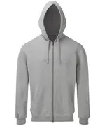 Men's Coastal Vintage Wash Loop Back Zip Through Hoodie Heather Grey