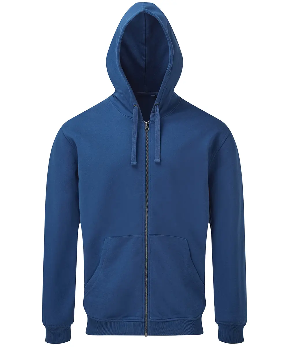 Men's Coastal Vintage Wash Loop Back Zip Through Hoodie Indigo