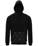 Men's Camo Trimmed Hoodie Black Grey Camo