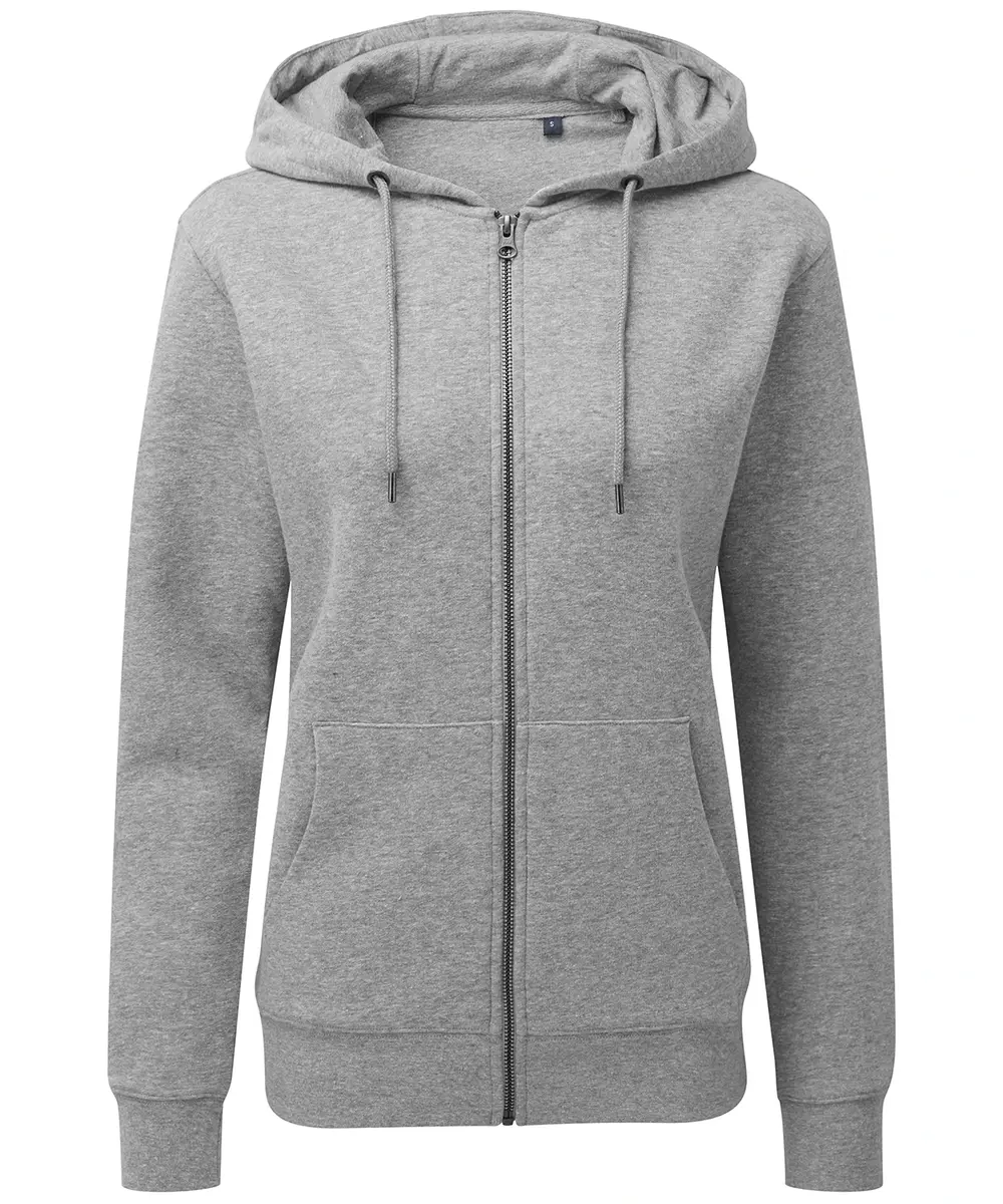 Women's Zip-through Organic Hoodie Heather Grey