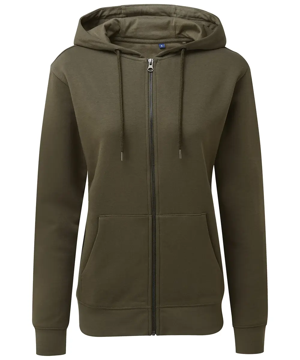 Women's Zip-through Organic Hoodie Olive