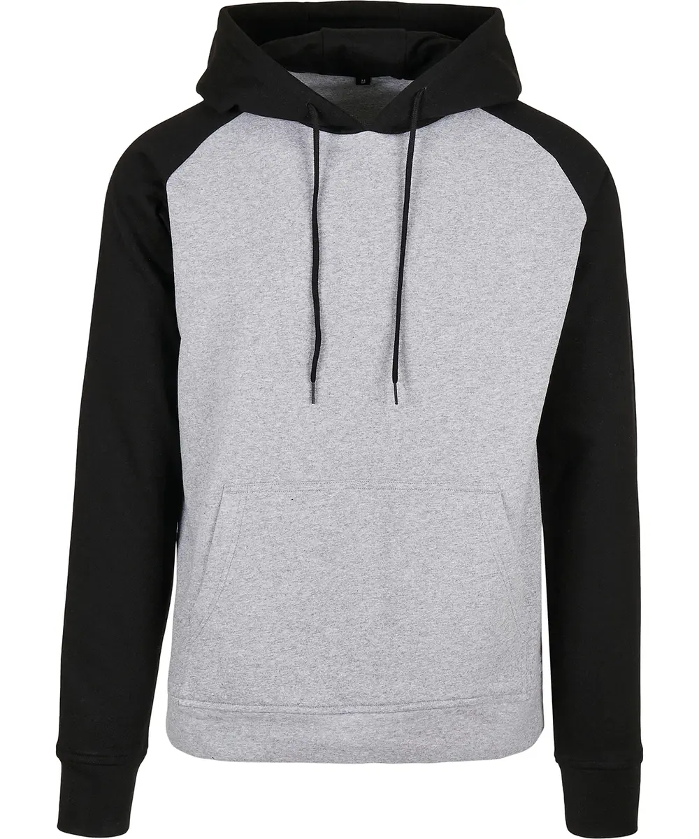 Basic Raglan Hoodie Heather Grey Black