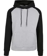 Basic Raglan Hoodie Heather Grey Black