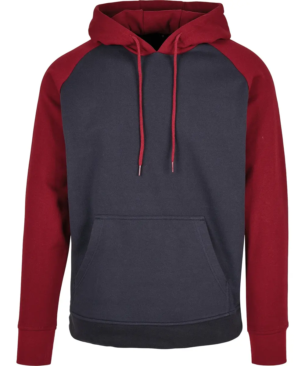 Basic Raglan Hoodie Navy Burgundy
