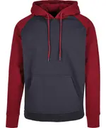 Basic Raglan Hoodie Navy Burgundy