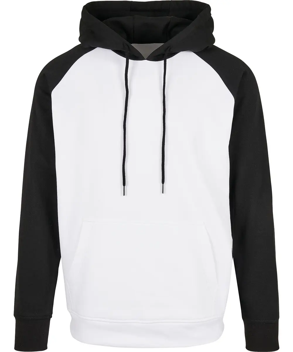 Basic Raglan Hoodie White Black
